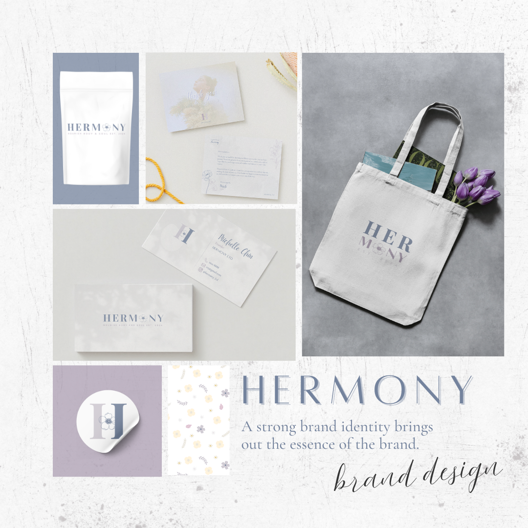 Brand Design mock ups for Hermony